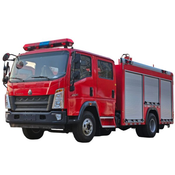 HOWO Light Fire Fighting Truck (4Ton Fire Engine with Pump CB10/40 Cannon > 60M)