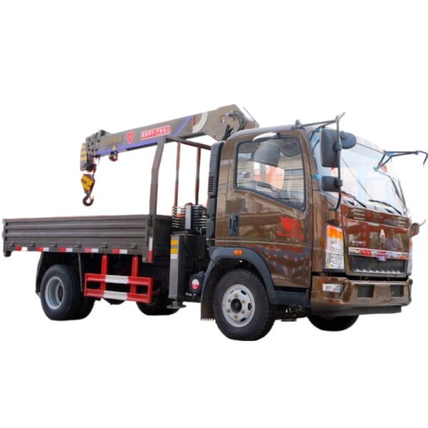 China Factory Customized 4-5 Meters Cargo Box HOWO Mounted with Xcmg Telescopic Boom Arm Crane Truck