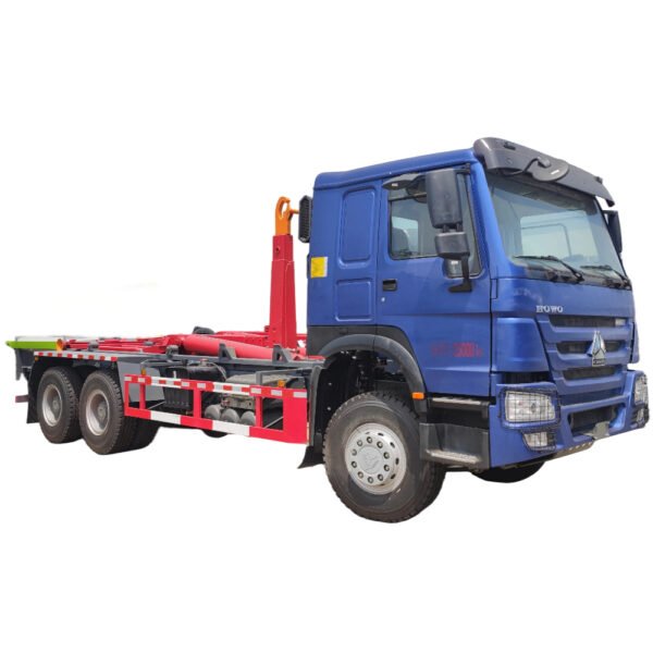 HOWO 20T 25cbm Rhd 6X4 Pivoting Hook System Garbage Truck for Guyana