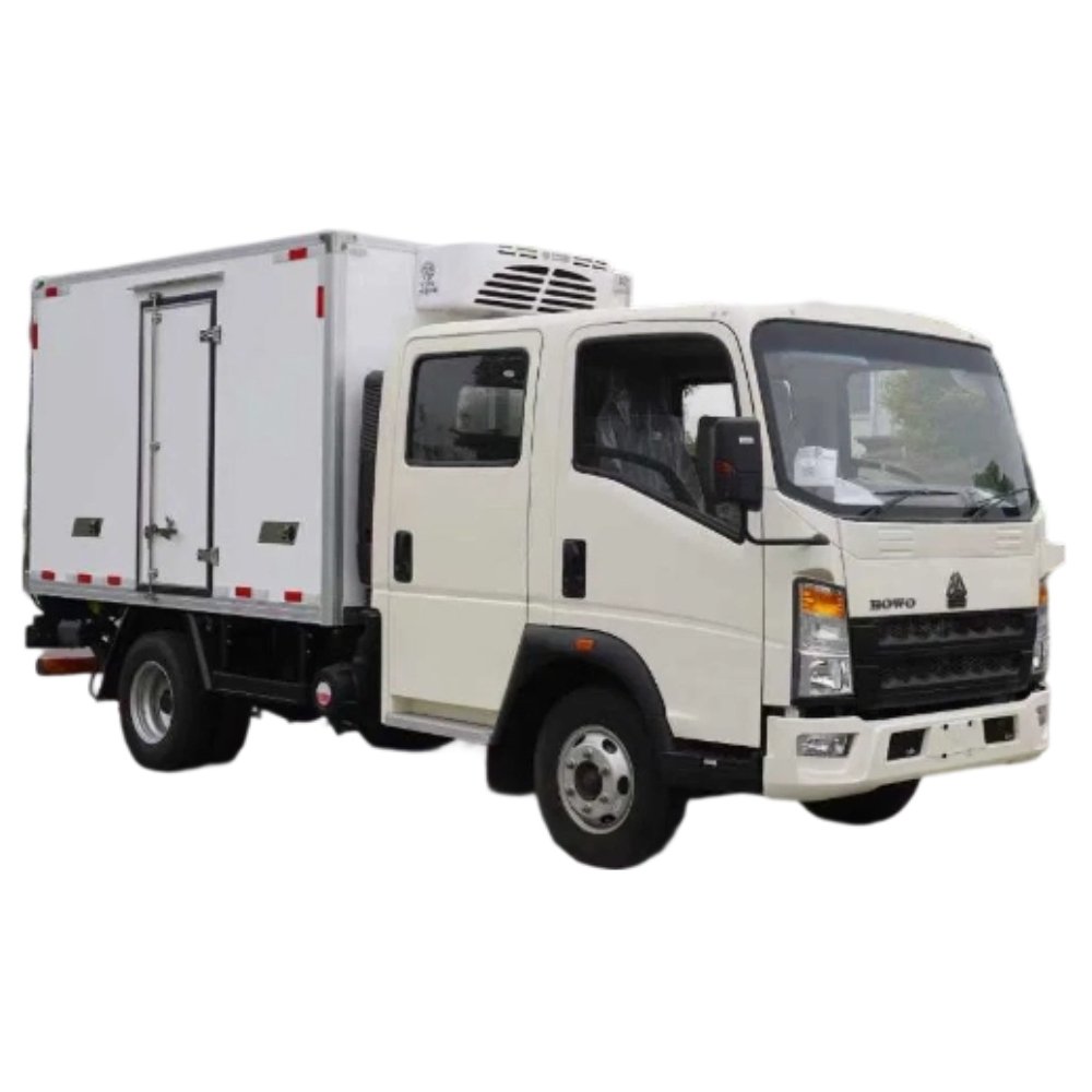 HOWO Double Cab 4X2 Small Refrigerated Meat Vegetable Freezer Truck