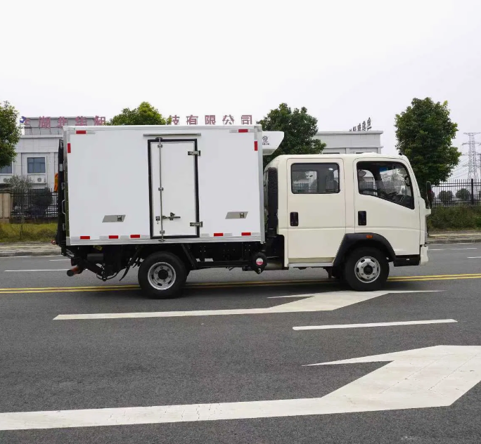 HOWO Double Cab 4X2 Small Refrigerated Meat Vegetable Freezer Truck - Image 3