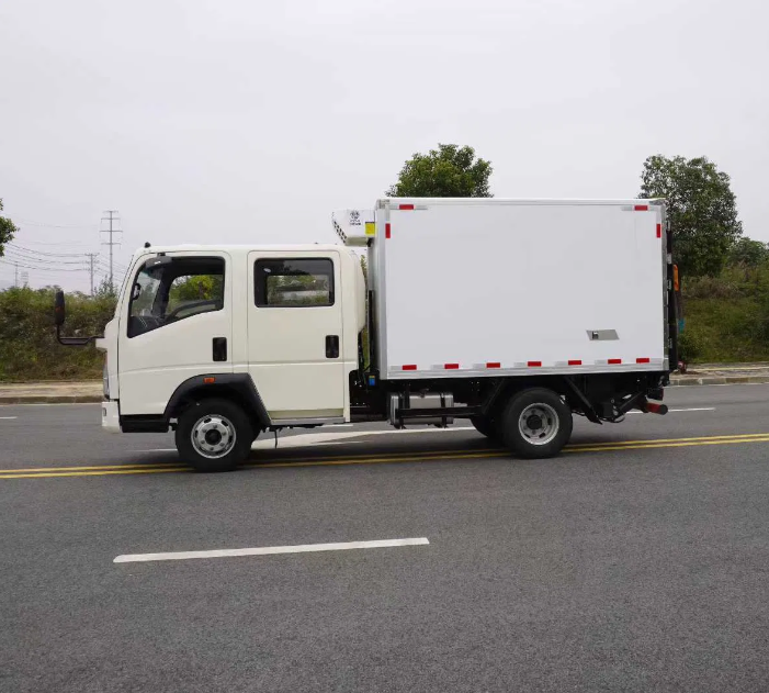 HOWO Double Cab 4X2 Small Refrigerated Meat Vegetable Freezer Truck - Image 5
