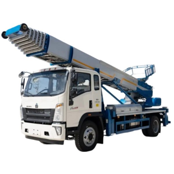 HOWO 45m High altitude aerial ladder truck Straight Arm Aerial Work Platform Lifting Hydraulic Raising High-Altitude Operation Truck for Construction or Move Furniture